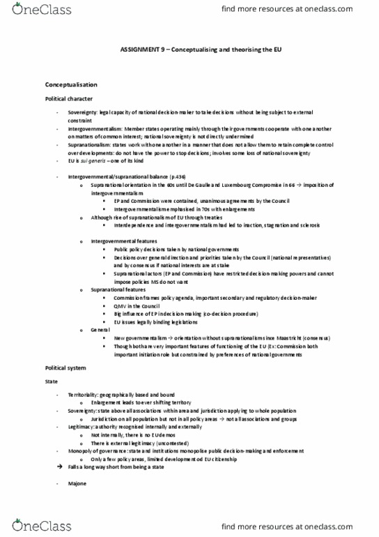 INTBUS 6 Lecture Notes - Lecture 12: Sui Generis, European Union Legislative Procedure, Intergovernmentalism thumbnail