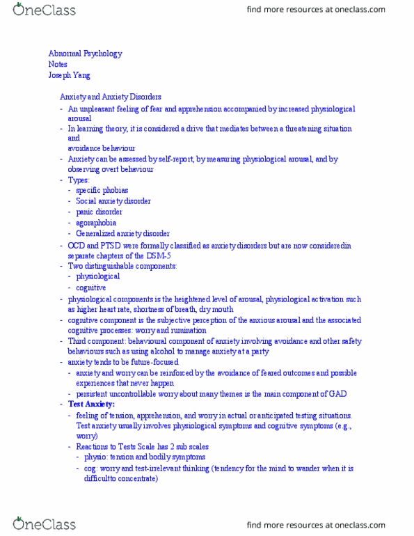 PSY-35 Lecture Notes - Lecture 31: Xerostomia, Agoraphobia, Dsm-5 thumbnail