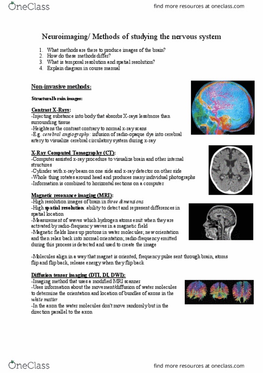PHYSICS 102 Lecture Notes - Lecture 9: Diffusion Mri, Cerebral Angiography, Ct Scan thumbnail