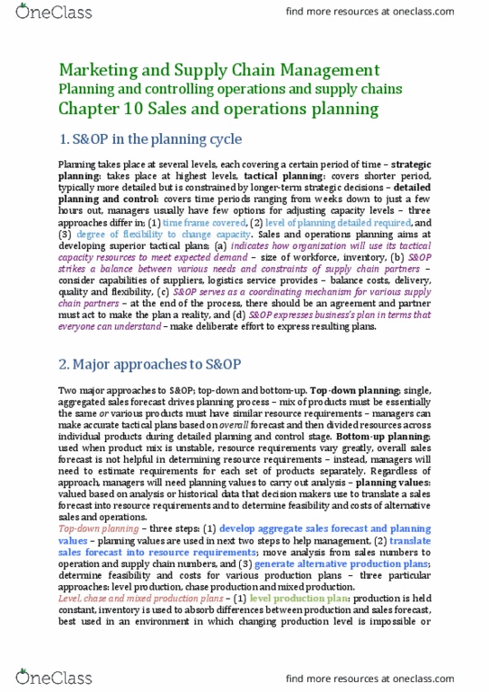 ACCTG 1 Lecture Notes - Lecture 17: Operations Plan, Yield Management, Management System thumbnail