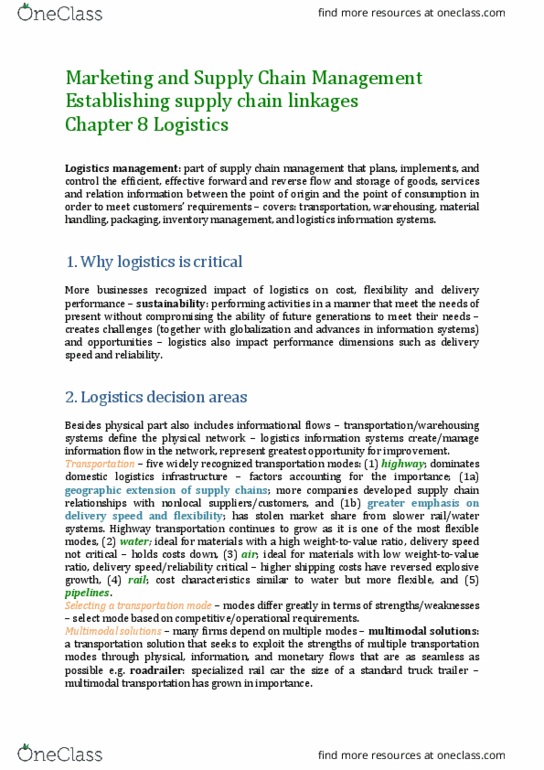 ACCTG 1 Lecture Notes - Lecture 15: Reverse Logistics, Logistics, Roadrailer thumbnail
