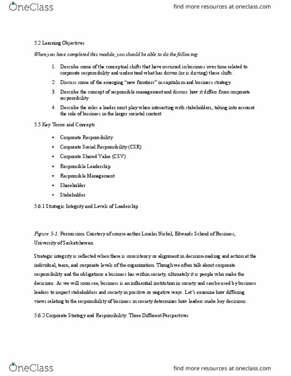 COMM 306 Lecture Notes - Lecture 4: Corporate Social Responsibility thumbnail