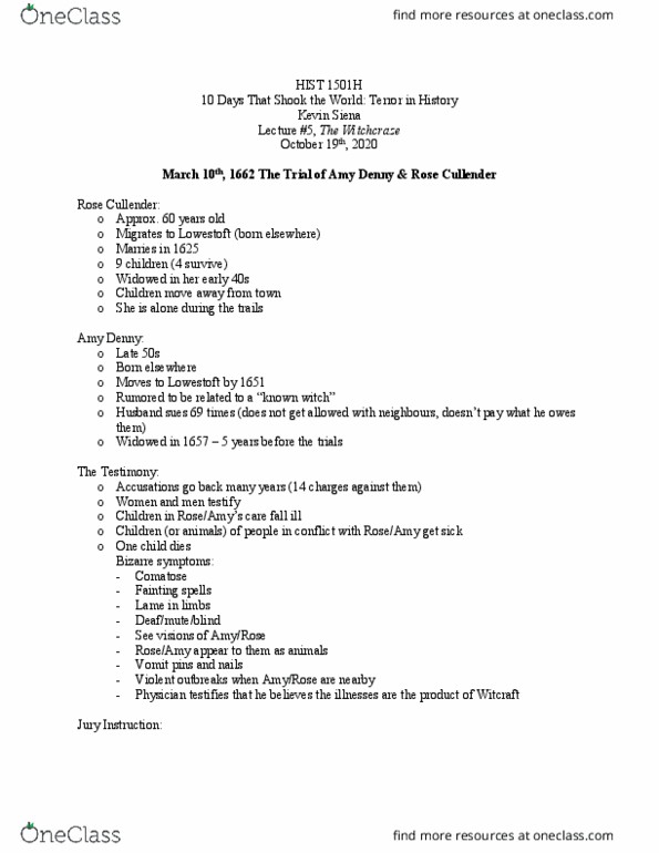 HIST 1500Y Lecture Notes - Lecture 5: Theistic Satanism, Black Mass, Infant Mortality thumbnail