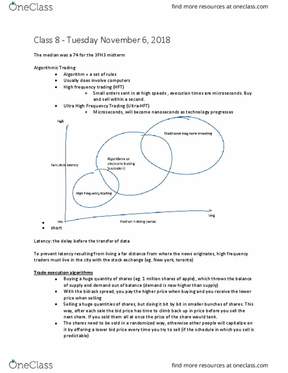 COMMERCE 3FH3 Lecture Notes - Lecture 8: Ultra High Frequency, Algorithmic Trading, Market Maker thumbnail