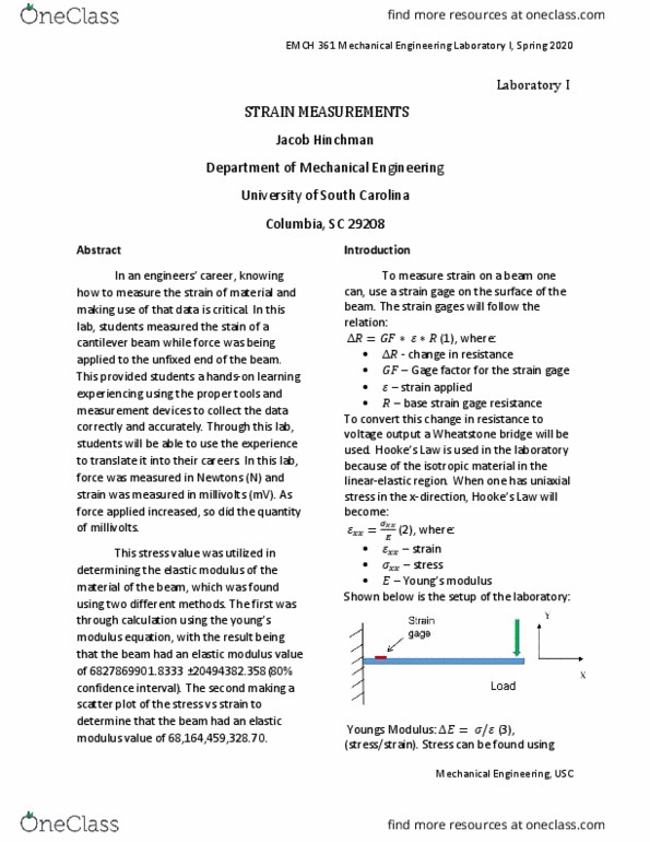 MATH 223 Lecture Notes - Lecture 2: Elastic Modulus, Strain Gauge, Wheatstone Bridge thumbnail