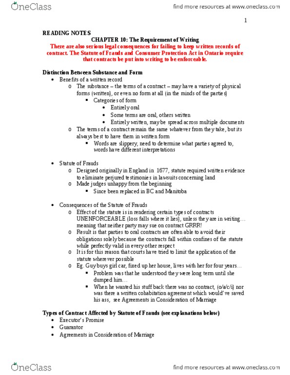 BU231 Lecture Notes - Oral Contract, 18 Months, Wayne Gretzky thumbnail