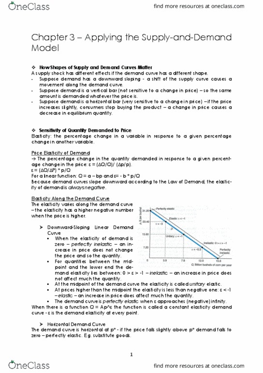 MARKET 1 Lecture Notes - Lecture 27: Economic Equilibrium, Price Elasticity Of Demand, Demand Curve thumbnail