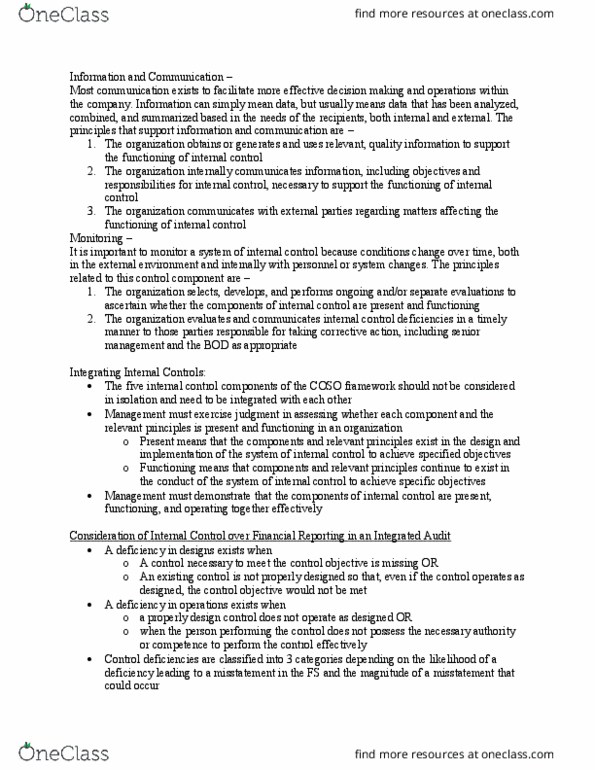 ACG 5637 Chapter Notes - Chapter 8: Internal Control, Financial Statement, General Ledger thumbnail