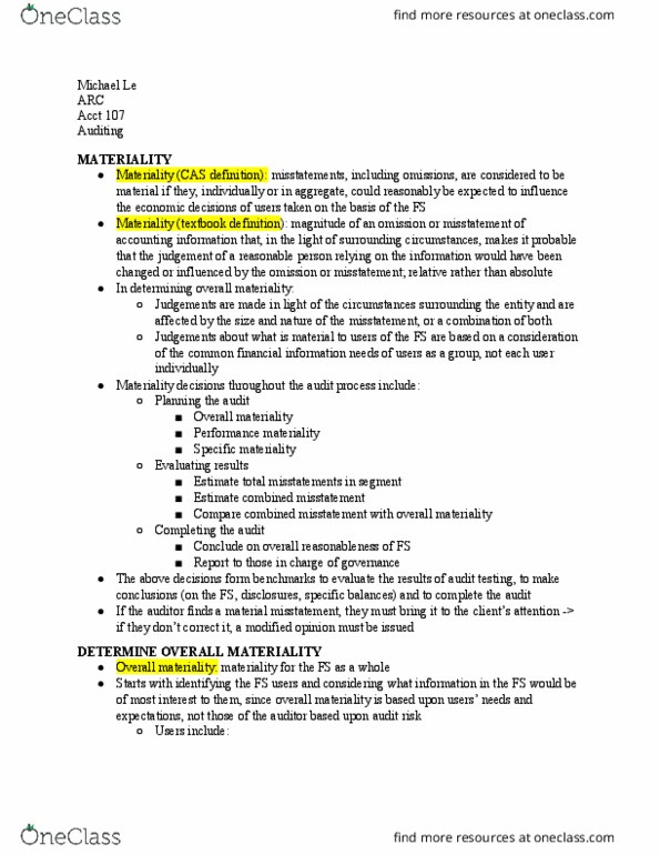 ACCT 107 Lecture Notes - Lecture 31: Audit Risk, Relative Volatility, Loan Covenant thumbnail