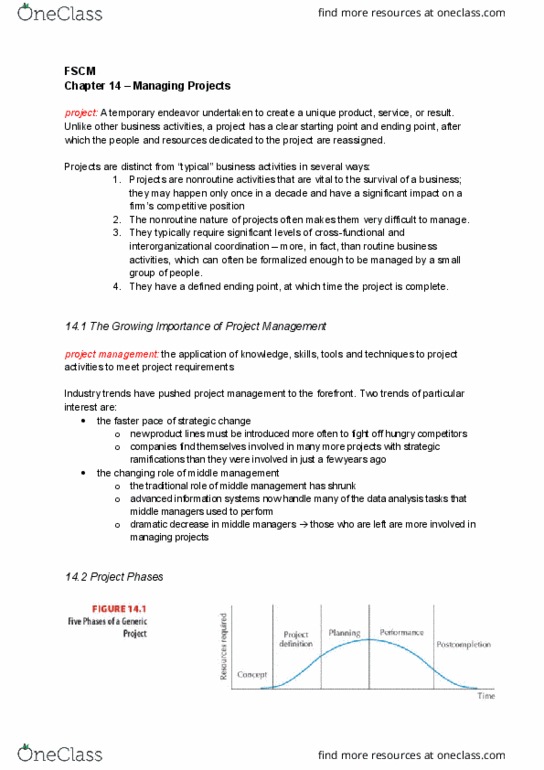 ENG ELC 220 Lecture Notes - Lecture 24: Project Management, Gantt Chart, Critical Path Method thumbnail