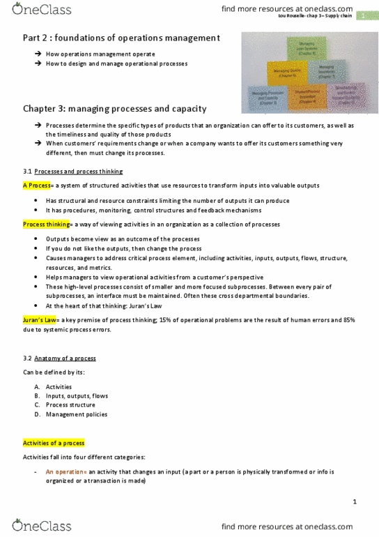DANCEST 805 Lecture Notes - Lecture 11: Operations Management, Requirement, Capacity Utilization thumbnail