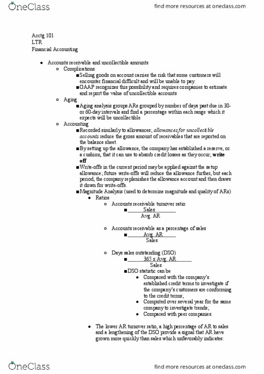 ACCTG 101 Lecture Notes - Lecture 7: Accounts Receivable, Net Income, Income Statement thumbnail