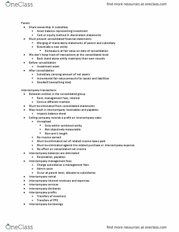 AFM491 Lecture Notes - Lecture 10: Equity Method, Book Value, Financial Statement thumbnail