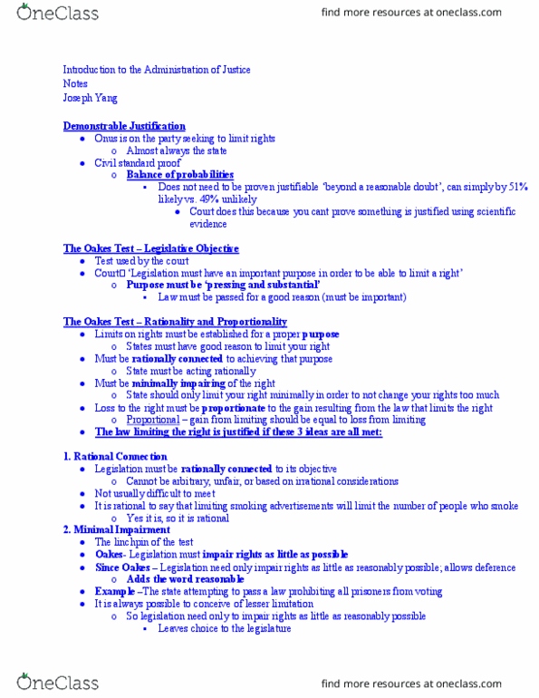 ADJ-1 Lecture Notes - Lecture 15: Parliamentary Sovereignty, Section 33 Of The Canadian Charter Of Rights And Freedoms, Rationality thumbnail