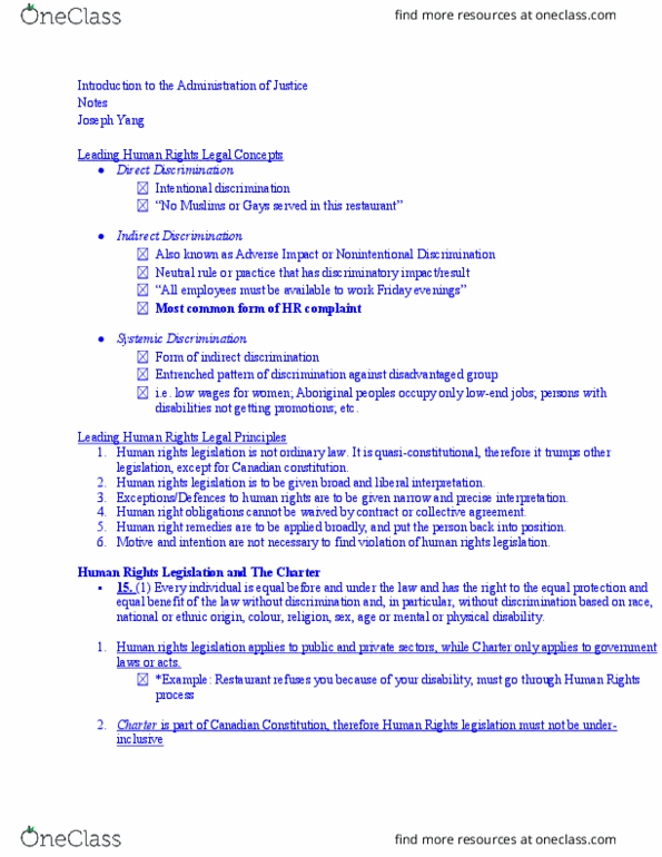 ADJ-1 Lecture Notes - Lecture 32: Equal Protection Clause, Retail Clerk thumbnail