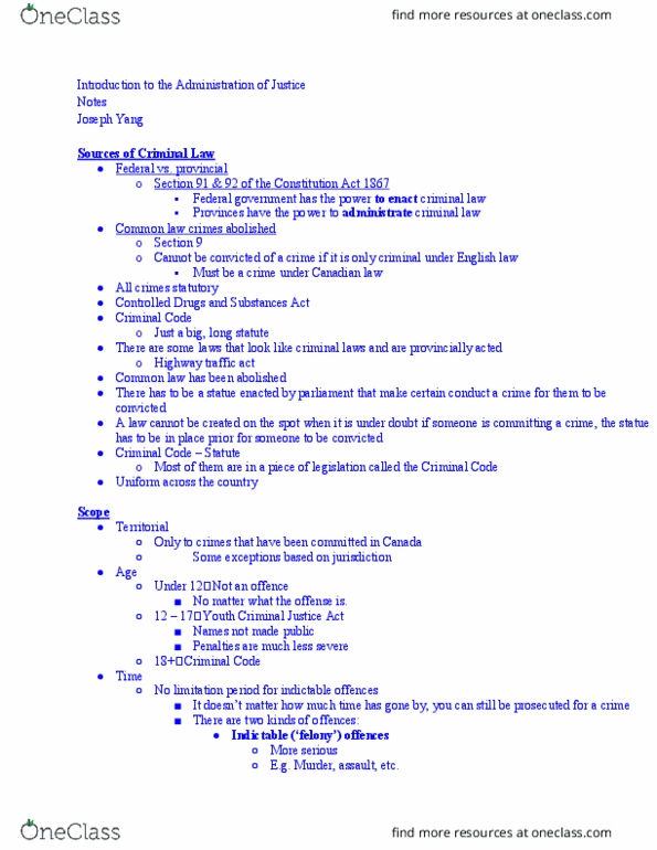 ADJ-1 Lecture Notes - Lecture 21: Misdemeanor, Extortion, Summary Offence thumbnail