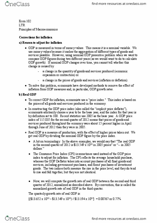 ECON 102 Lecture Notes - Lecture 14: Investment Goods, Gdp Deflator thumbnail