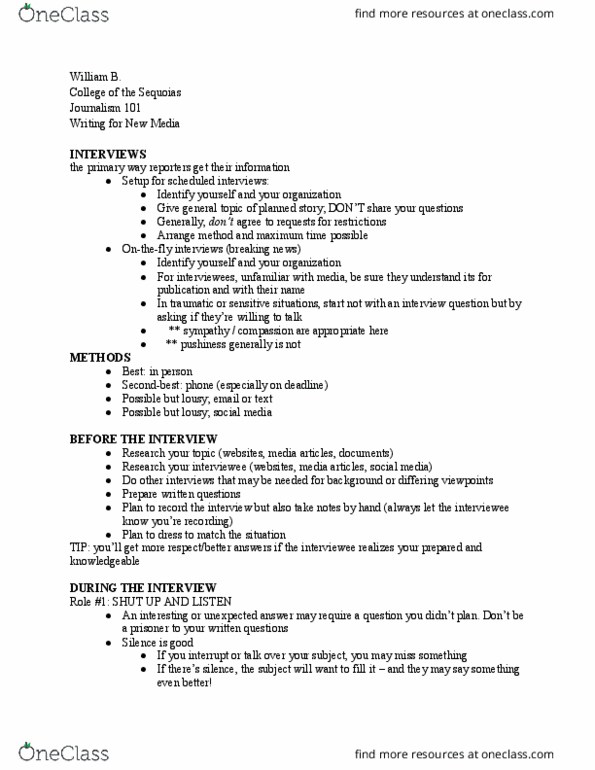 JOUR 001 Lecture 3: Journalism 101 (Writing for New Media) - Lec 3 thumbnail