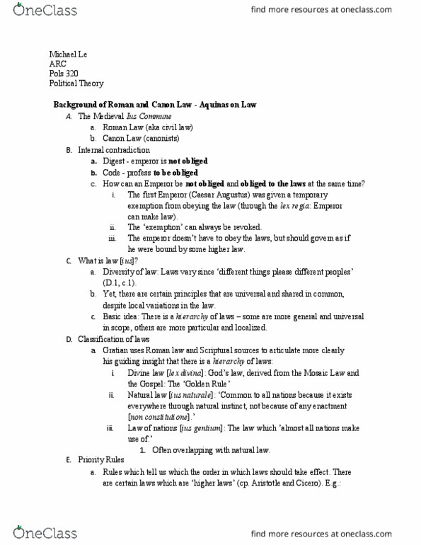 POLS 320 Chapter Notes - Chapter 6: Jus Gentium, Golden Rule, Jus Commune thumbnail