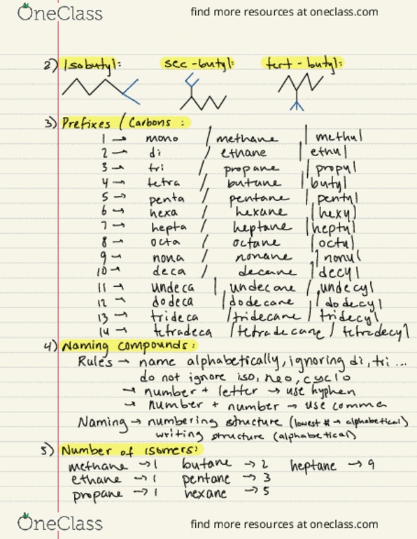 CHE 202 Lecture Notes - Lecture 7: Alkyl, Decane, Heptane thumbnail
