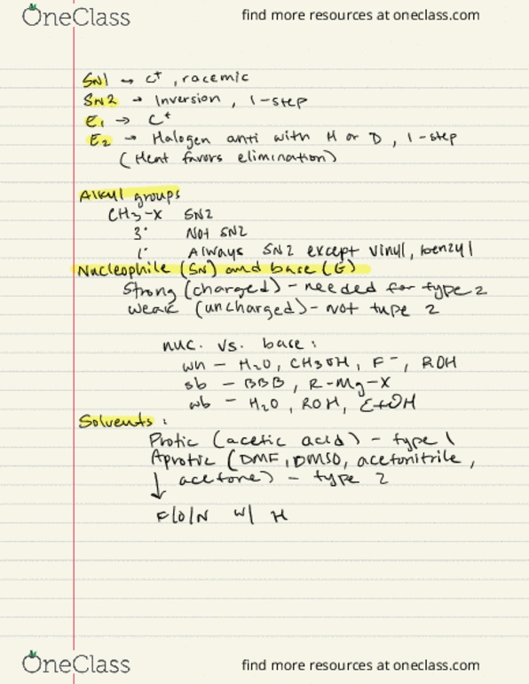 CHE 202 Lecture Notes - Lecture 11: Acetonitrile, Spear-Thrower, Dimethyl Sulfoxide thumbnail