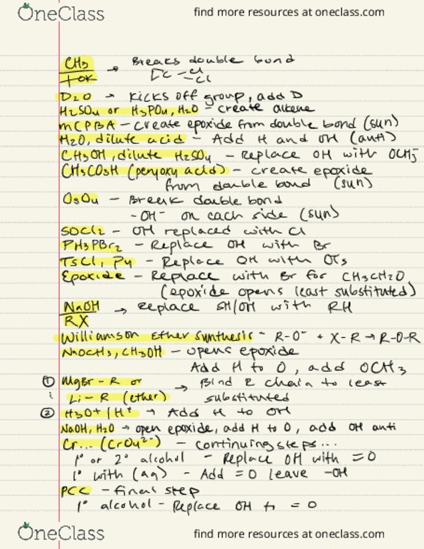 CHE 202 Lecture Notes - Lecture 10: Williamson Ether Synthesis, Epoxide, Alkene thumbnail
