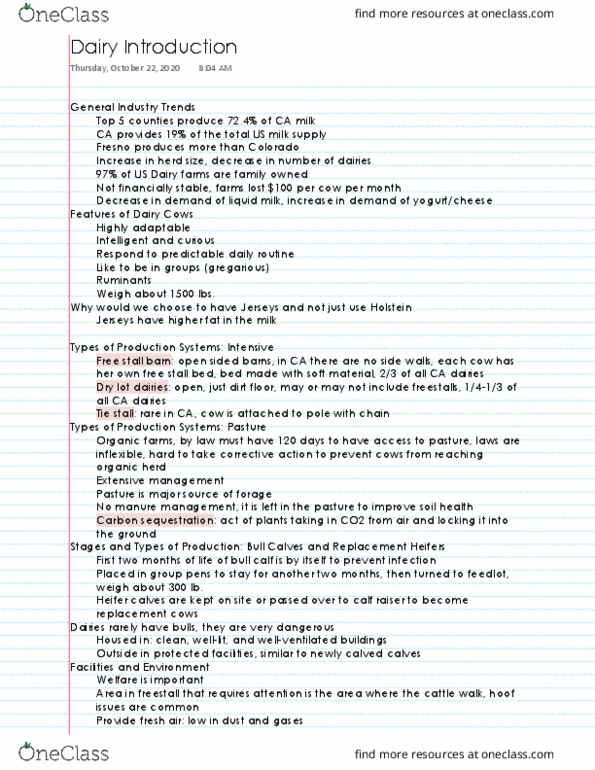 ANS 41 Lecture 5: Dairy Introduction thumbnail