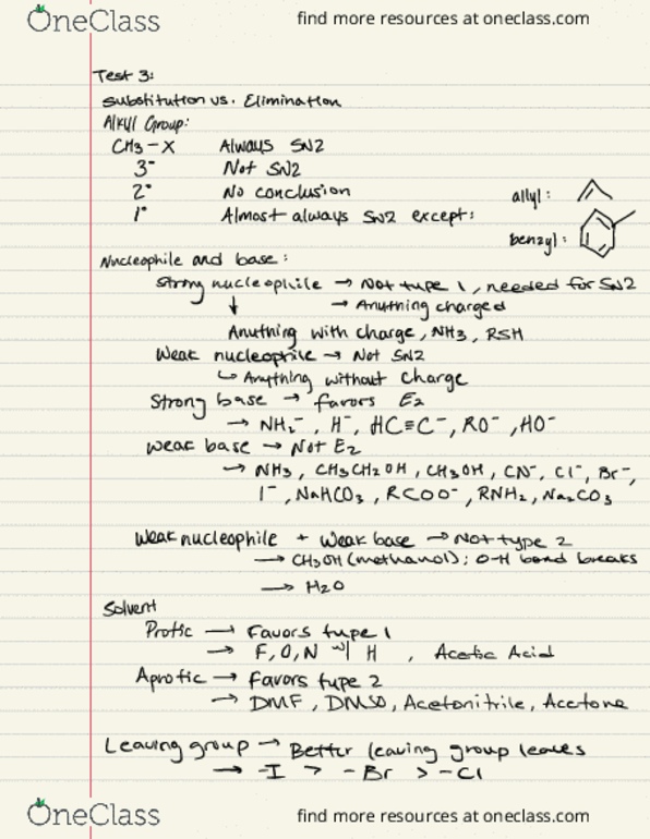 CHE 202 Lecture Notes - Lecture 28: Acetonitrile, Dimethyl Sulfoxide, Nucleophile thumbnail