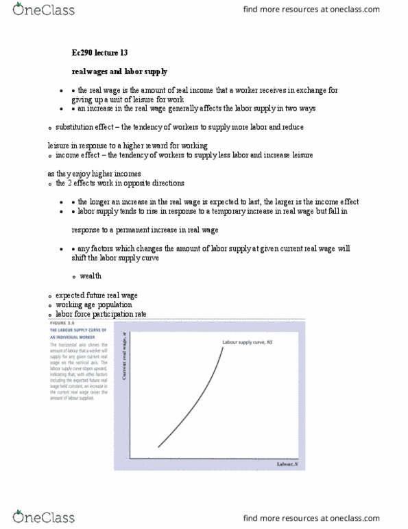 EC290 Lecture Notes - Lecture 13: Real Wages, Potential Output, Demand Curve thumbnail