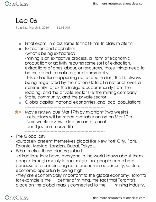 ANTB20H3 Lecture Notes - Lecture 6: Global City, Manhattanization, Film Criticism thumbnail