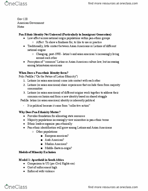 GOV 120 Lecture Notes - Lecture 6: Islam In The United States, Arab Americans, Glass Ceiling thumbnail