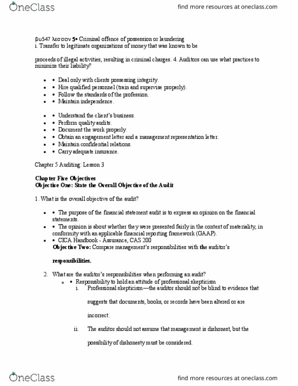 BU547 Lecture Notes - Lecture 5: Engagement Letter, Regional Policy Of The European Union, Financial Audit thumbnail