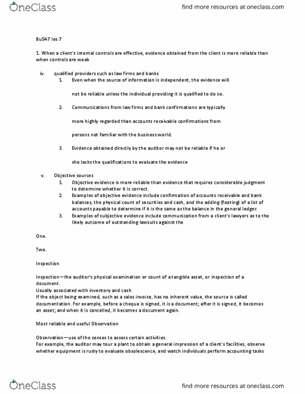 BU547 Lecture Notes - Lecture 7: Asset, Accounts Receivable, Accounts Payable thumbnail