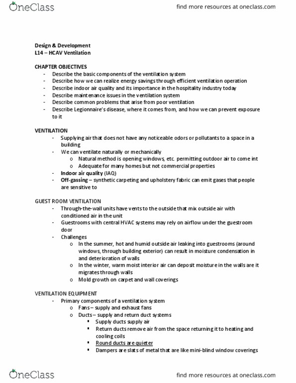 HTM 4090 Lecture Notes - Lecture 14: Dust Collector, Hepa, Activated Carbon thumbnail