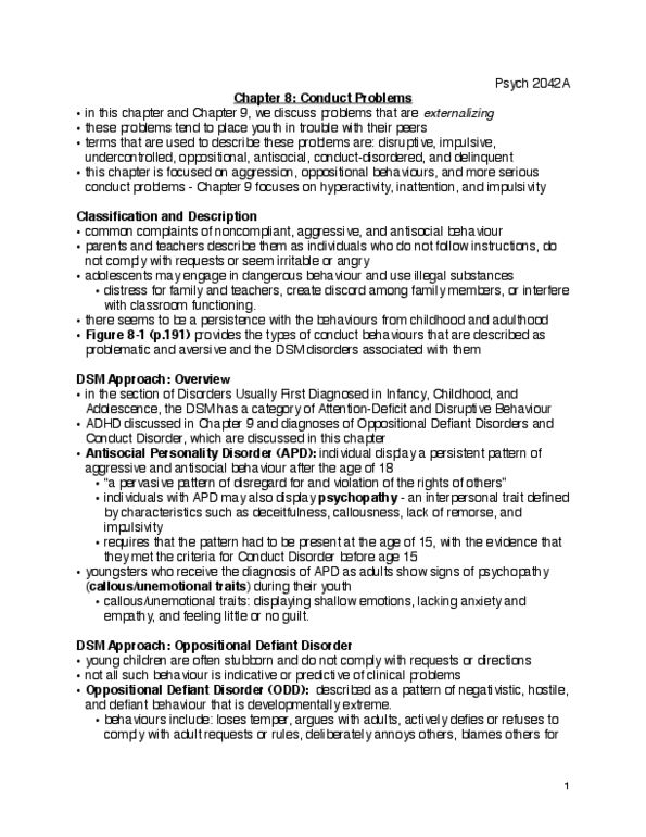Psychology 2042A/B Chapter Notes - Chapter 8: Antisocial Personality Disorder, Relational Aggression, Nondestructive Testing thumbnail