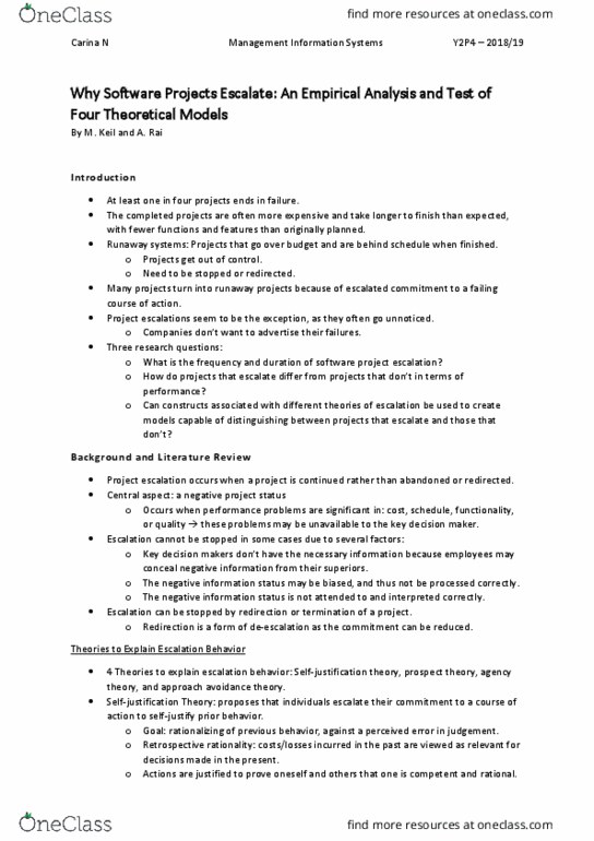 CO SCI 136 Lecture Notes - Lecture 15: Management Information System, Prospect Theory, Software Projects thumbnail