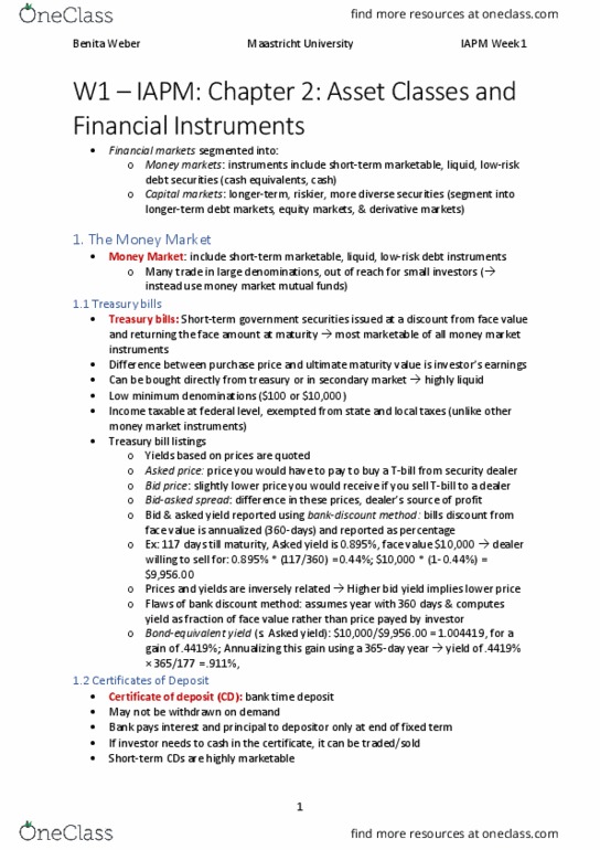 MARKET 1 Lecture Notes - Lecture 21: Freddie Mac, Barometer, Futures Contract thumbnail