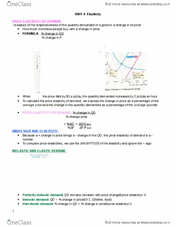 Economics 1021A/B Chapter Notes - Chapter 4: Unit, Longrun, Inferior Good thumbnail