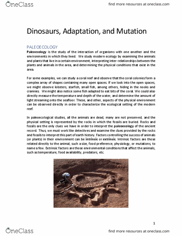 GEOL 11042 Chapter Notes - Chapter 10: Paleoecology thumbnail