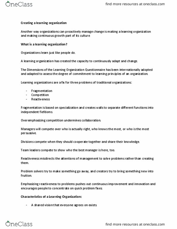 MGT 500 Lecture Notes - Lecture 77: Learning Organization, Perceived Control, Psychological Resilience thumbnail