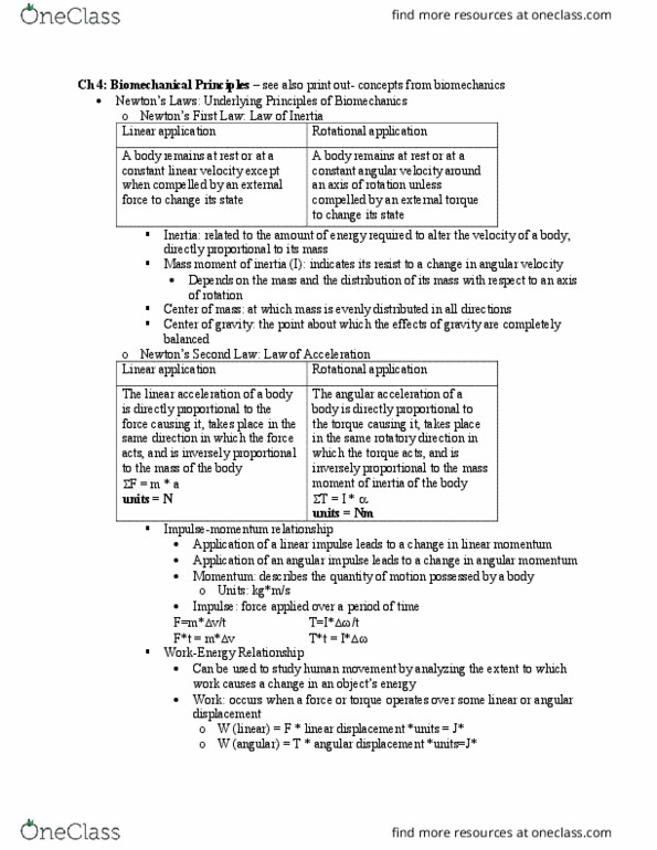 PT 505 Lecture Notes - Lecture 2: Ground Reaction Force, Free Body Diagram, Angular Acceleration thumbnail