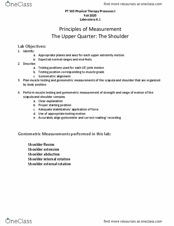 PT 503L Lecture Notes - Lecture 5: Upper Guelders, Lumbar Vertebrae, Biceps thumbnail