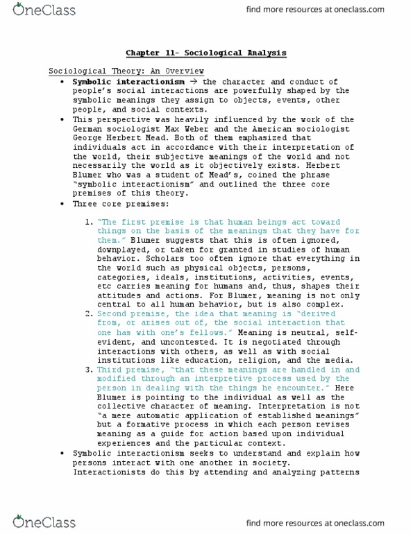 MDSA01H3 Chapter Notes - Chapter 11: George Herbert Mead, Frame Analysis, Herbert Blumer thumbnail