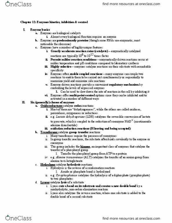 CHEM 350g Lecture Notes - Lecture 12: Pyruvic Acid, Alanine Transaminase, Carboxylic Acid thumbnail