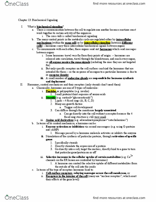 CHEM 350g Lecture Notes - Lecture 13: Insulin Receptor, Signal Peptide, Nuclear Receptor thumbnail