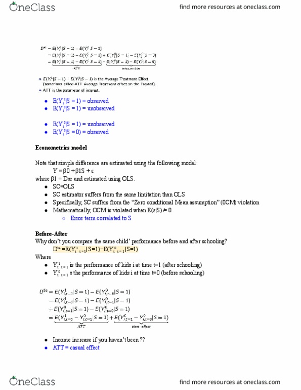 ECON 151 Lecture Notes - Lecture 9: Econometric Model, Econometrics thumbnail