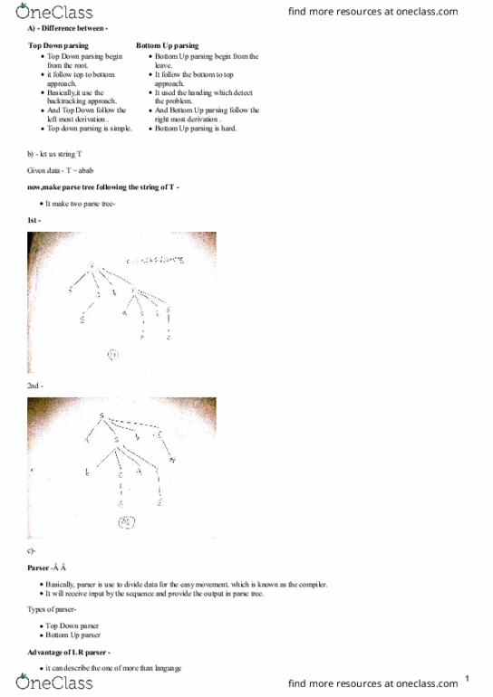 QMS 202 Lecture Notes - Lecture 14: Backtracking, Lr Parser, Parse Tree thumbnail