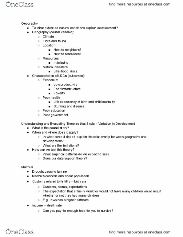 POLI 3424 Lecture 19: 1.1 Geography - Malthus thumbnail