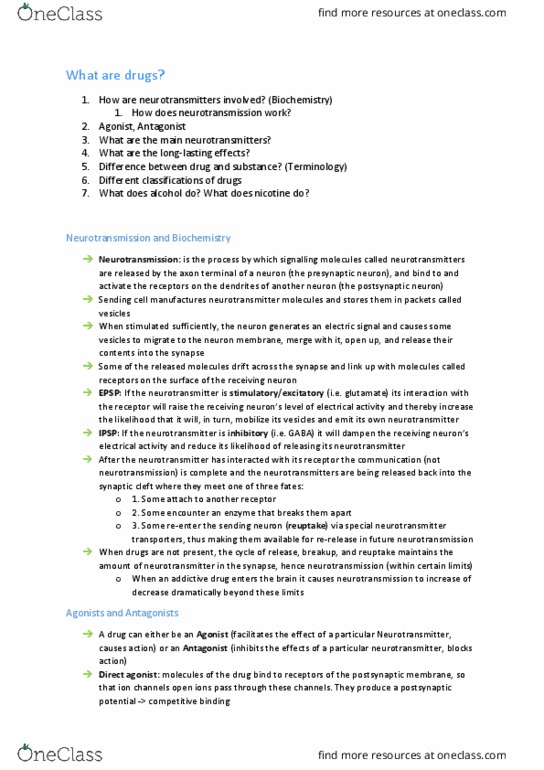 ECON 1 Lecture Notes - Aldh2, Neurotransmission, Endocannabinoid System thumbnail