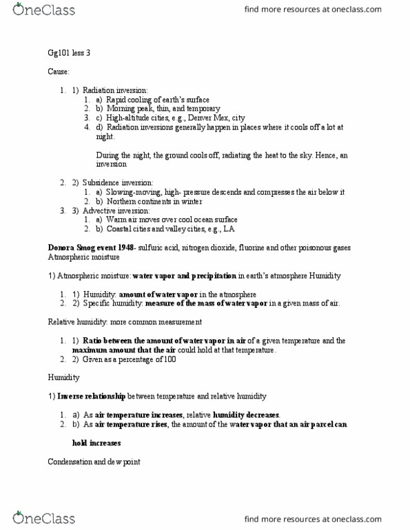 GG101 Lecture Notes - Lecture 3: Orographic Lift, Fluid Parcel, Nitrogen Dioxide thumbnail